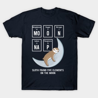 Moon nap cute baby sloth sleeping on the moon T-Shirt